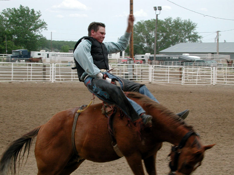 Ft. Pierre, South Dakota. Stanley County Fairgrounds. 4th of July, 2002, Rodeo