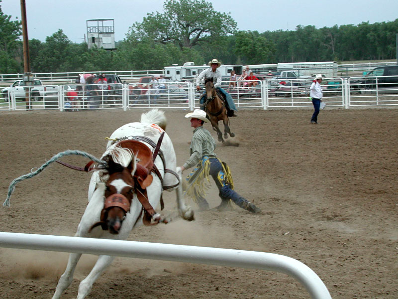 Ft. Pierre, South Dakota. Stanley County Fairgrounds. 4th of July, 2002, Rodeo