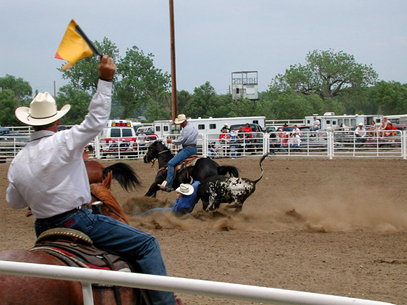 Ft. Pierre, South Dakota. Stanley County Fairgrounds. 4th of July, 2002, Rodeo