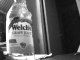 Empty bottle of grape juice