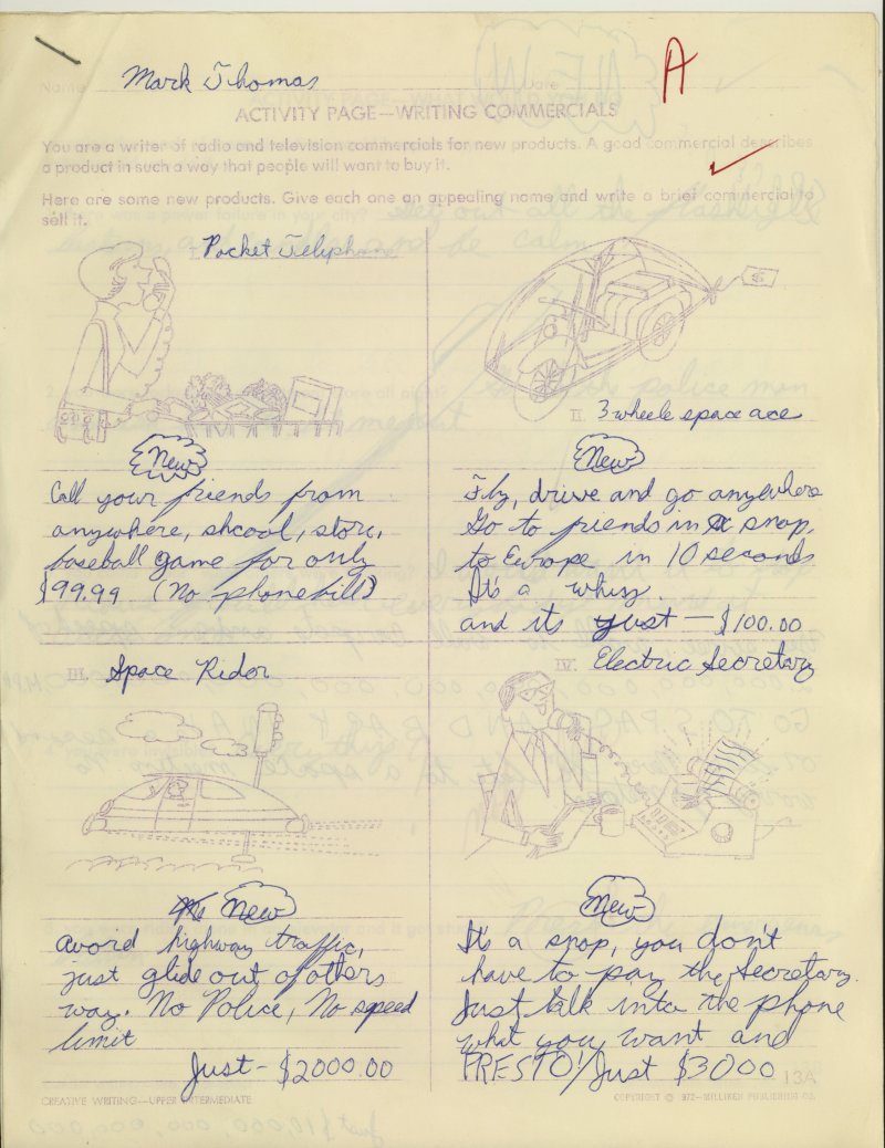 activity sheet, mark thomas