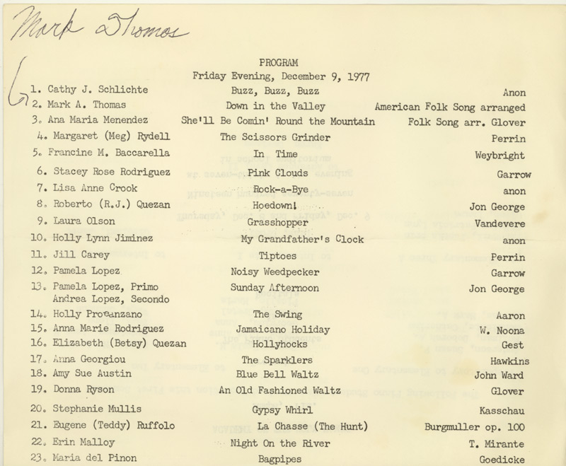 mark a. thomas: piano recital