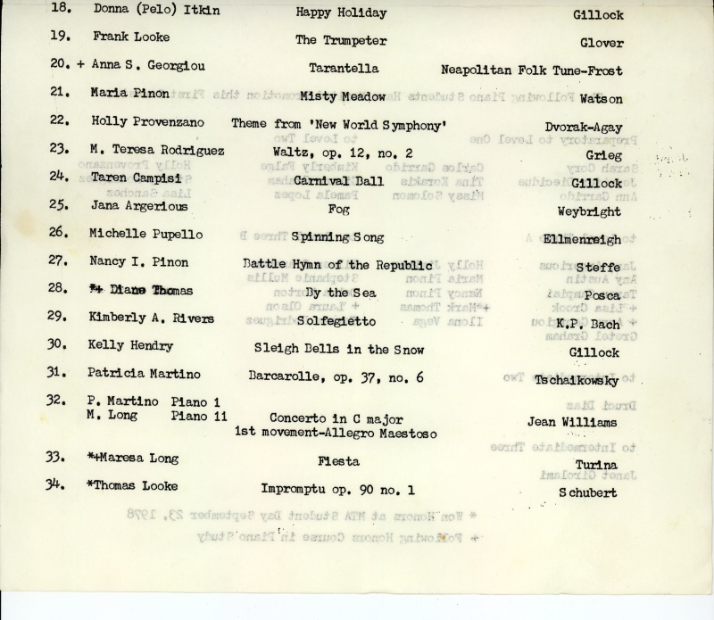 Piano Students in Recital