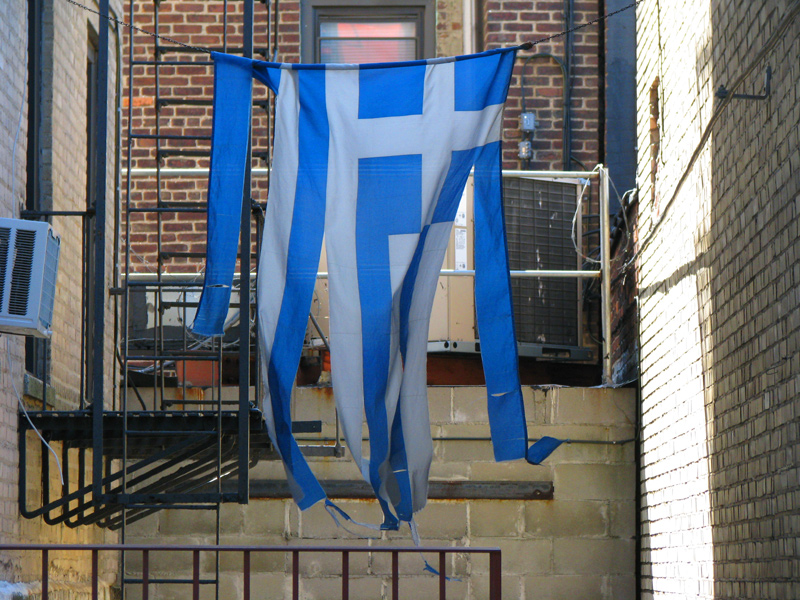 sorabji.com: Greek Flag, Tattered, Astoria
